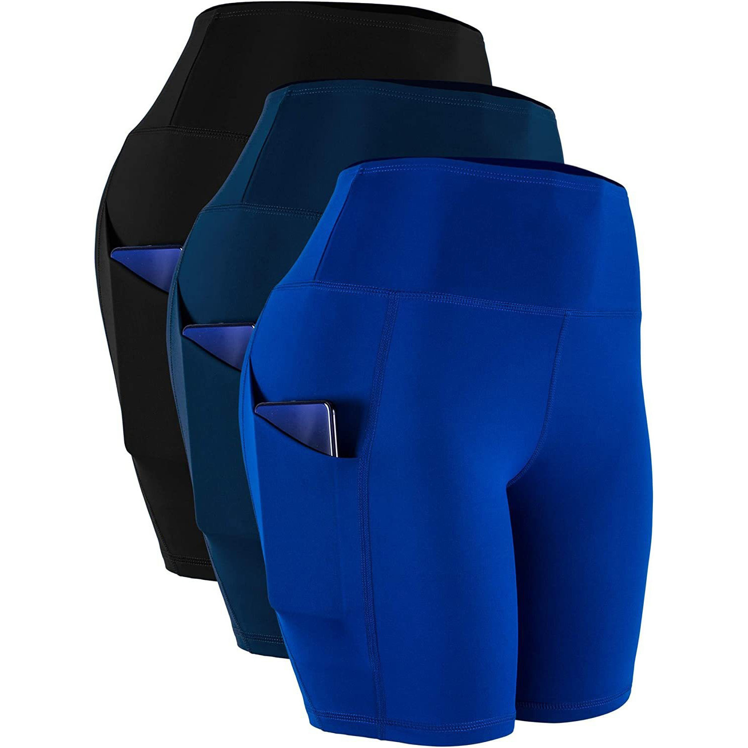 Cross-border Yoga Shorts Pocket Five Points European And American Women’s Fitness Training Running Riding Tight Sports Shorts