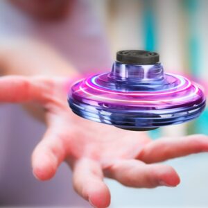 Mini Fingertip Gyro Interactive Decompression Toy Drone LED UFO Type Flying Helicopter Spinner Toy Kids Hover Image