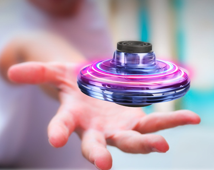 Mini Fingertip Gyro Interactive Decompression Toy Drone LED UFO Type Flying Helicopter Spinner Toy Kids Hover Image