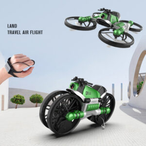 $95.99 WiFi FPV RC Drone Motorcycle 2 in 1 Foldable Helicopter Camera 0.3MP Altitude Hold RC Quadcopter Motorcycle Drone 2 in 1 Dron
