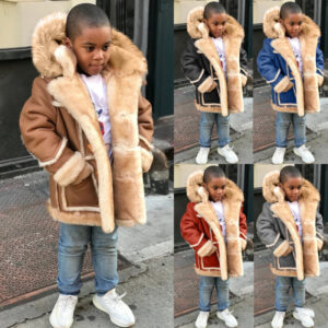 $59.99 Boys' Warm Fur All-in-one Fashion Hooded Jacket
