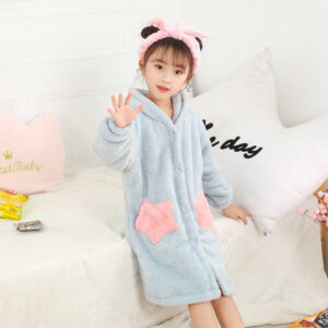 Children's Flannel Long Sleeve Warm And Comfortable Robe Hover Image