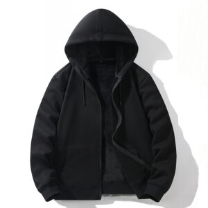 Mens Cross-Border Hooded Cardigan Sweater Loose-Fit AutumnWinter Fleece-Lined And Thickened Hover Image