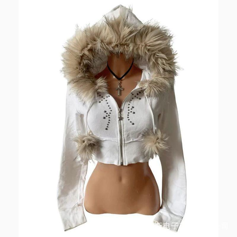 Cross-border New Arrival Retro Casual Sweet-and-cool Plush Hooded Hoodie