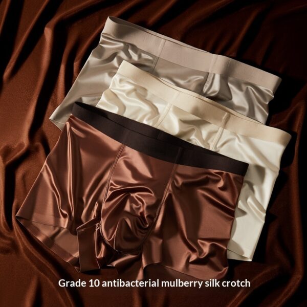 Light-luxury Satin Ice Silk Antibacterial Mens Boxer Briefs