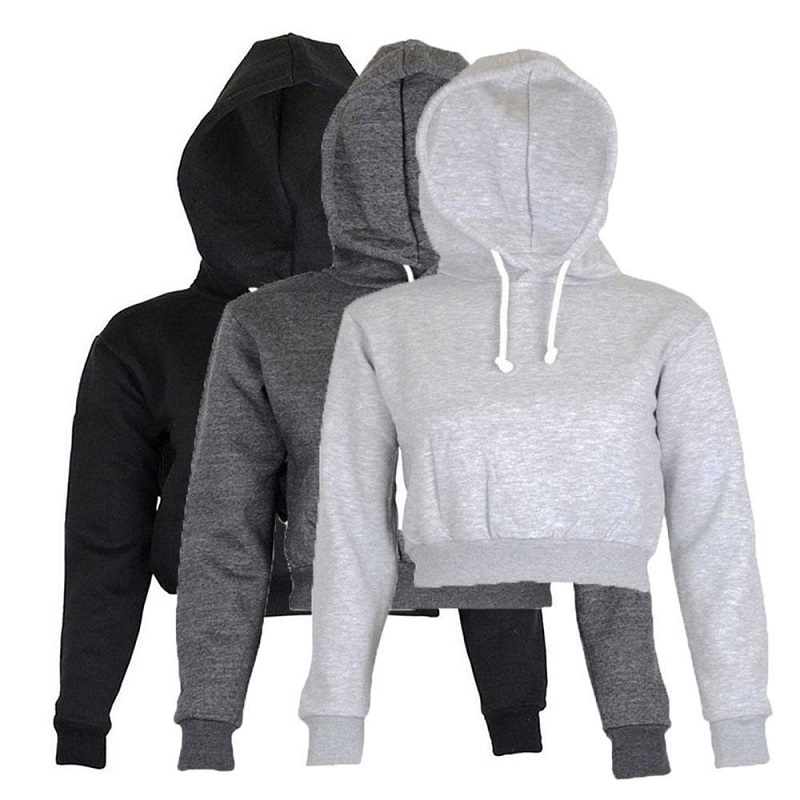 Hooded slim short sweater top